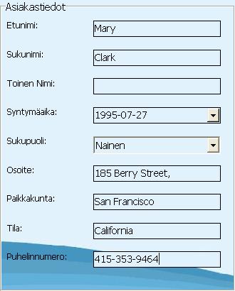 4.5.1 Asiakastiedot Kun haluat lisätä uuden asiakkaan, mene asiakastiedot-ikkunaan ja klikkaa Lisää asiakas. Täytä Asiakastiedot alla olevan kuvan tavoin.