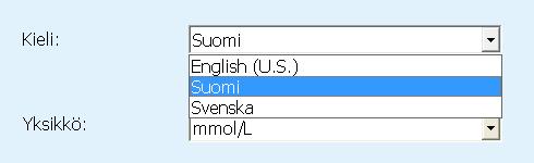 5.2 Oletusasetukset Oletusasetuksista voit asettaa käytettävän kielen ja mittausyksikön.