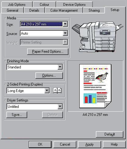 Windows PostScript 1. Valitse ajurin Asettelu-välilehden [Kaksipuolinen tulostus] -kohdasta haluamasi sidontareunus.