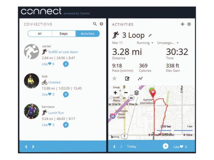 suorituksistasi, kuten juoksu-, kävely- ja pyöräilylenkeistä sekä uinti-, patikointi- ja triathlonharjoituksista. Voit hankkia maksuttoman tilin osoitteessa www.garminconnect.com/start.