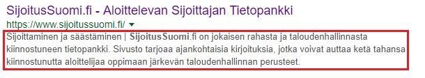 19 Description-sisällönkuvauskentät eivät ole sidoksissa hakukoneiden sijoituksiin, mutta ne ovat silti äärimmäisen tärkeitä käyttäjien klikkausten hankinnassa.