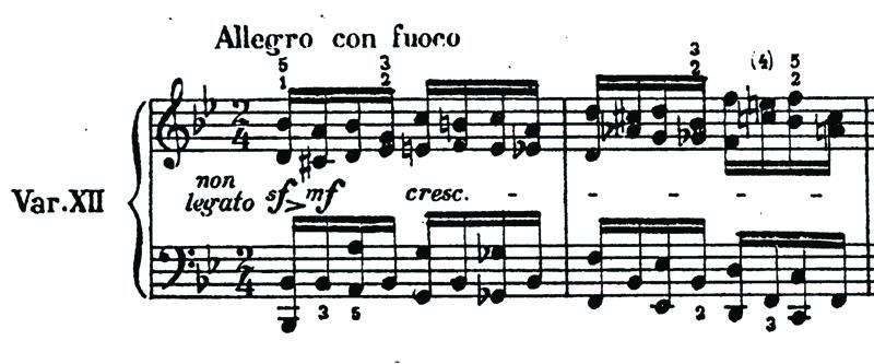 Artikkelit Musiikki 1 2/2020 Kuva 2. Karol Szymanowski: variaatiot b-molli, op. 3. Var. XII, tahdit 1 2. Kuva 3. Karol Szymanowski: variaatiot b-molli, op. 3. Var. XII, tahdit 272 279.