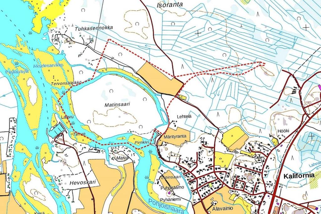 1.2 Kaava-alueen sijainti ja rajaus Suunnittelualue sijaitsee Pyhäjoen kirkonkylän luoteisosassa Pyhäjoen Pohjoishaaran suistoalueella. Kuva 1.