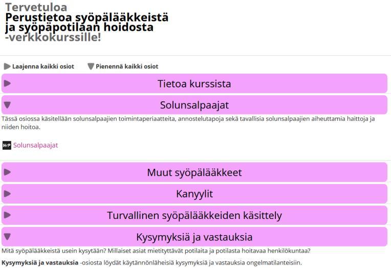 etusivulla oleviin aihelaatikoihin.