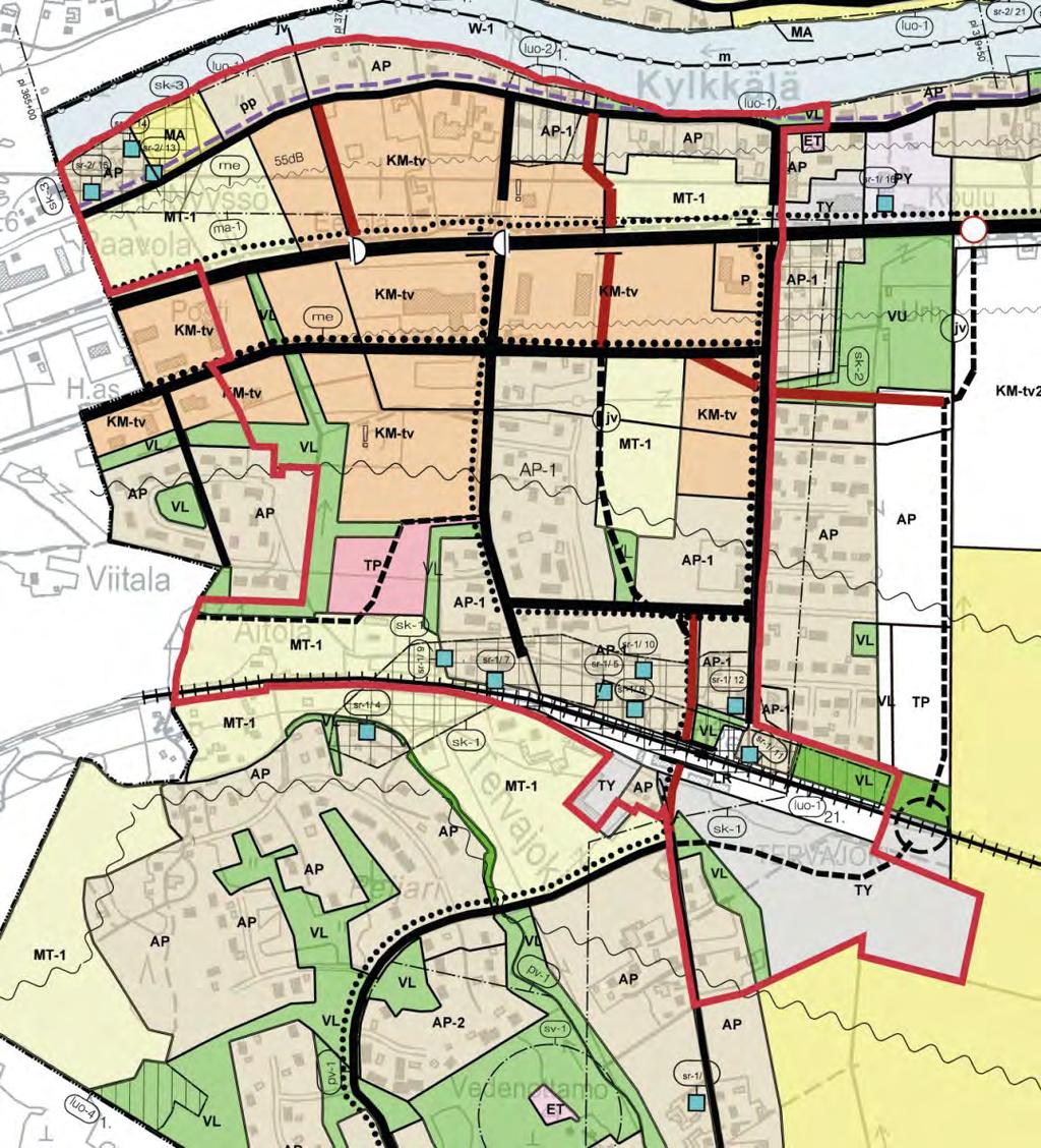 Kaavaselostus 38 (78) Kuva 29: Ote Tervajoen osayleiskaavasta.