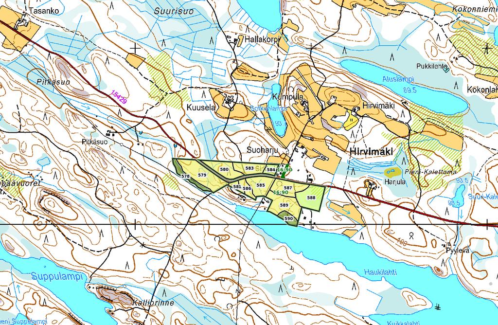 Omistaja: Heinäveden kunta/kirjanpit Mittakaava: 1:10000 Pääpuulajit Mänty Kuusi Rauduskoivu Hieskoivu