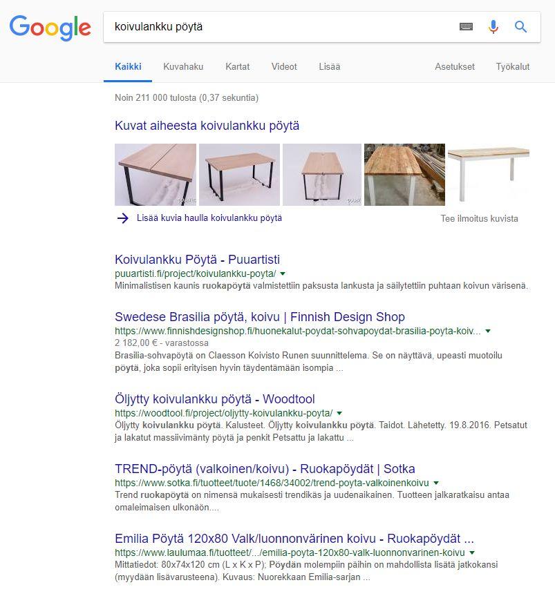 Iso osa Puuartistin verkkosivujen kautta