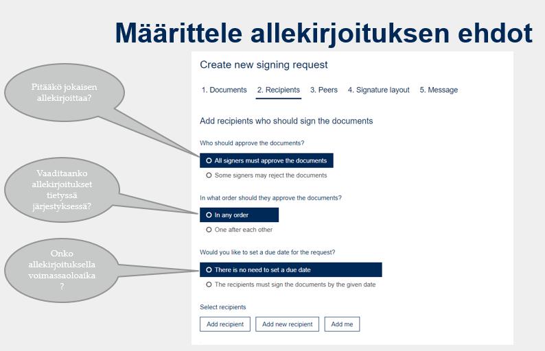 Työsopimusten allekirjoituksissa ensimmäinen allekirjoittaja on aina yliopiston allekirjoittaja.