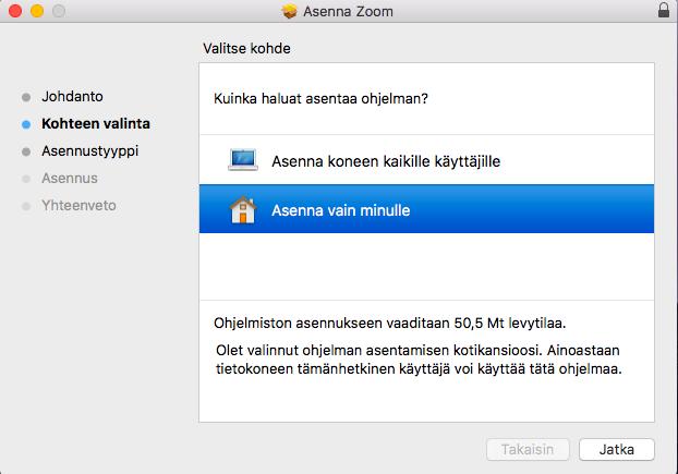 13(21) Jatka asennusta klikkaamalla Jatka