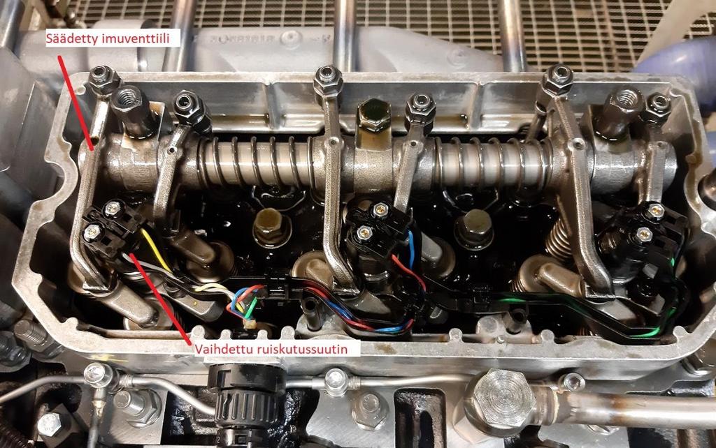 52 5.5 CASE: Dieselmoottorin keinotekoiset vikatilanteet Kohdeyrityksen tuotannossa koekäytettiin yhtä kuusisylinteristä moottoria keinotekoisilla vikatilanteilla.