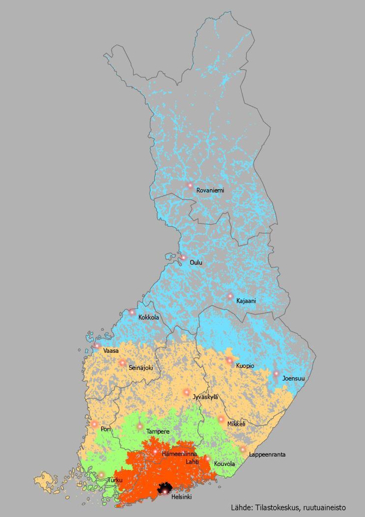 Kolme karttaa alue- ja