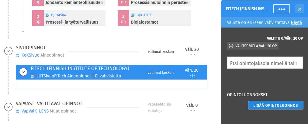 Tutkintoon pakollisena kuuluva, opintojaksona tutkintorakenteessa esiintyvä harjoittelu, jonka vaaditut opintopistemäärät vaihtelevat tutkinto ohjelmittain.