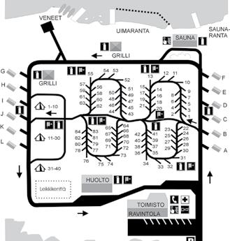 4.15. Opasteet ja ilmoitustaulut Leirintäalueen opasteet voidaan jakaa kahteen ryhmään: pakollisiin ja vapaaehtoisiin.