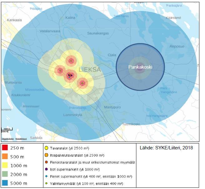 [Pankakosken tilanne on heikentynyt valintamyymälän lopetettua vuoden 2018 aikana.] (SYKE/Liiteri 2018) 2.