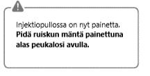 Vaihe 2 Suspendoi mikrorakeet liuottimeen Siirrä liuotin Siirrä ruiskun koko sisältö injektiopulloon.