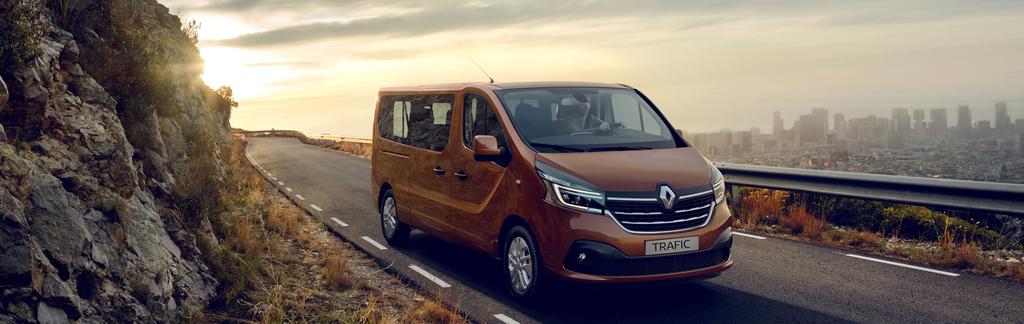 Renault TRAFIC PASSENGER Euro6D Temp suositushinnasto 20.1.2021 Vain varastoautot, ei uusia tehdastilauksia. Tarkista saatavuus jälleenmyyjältäsi.