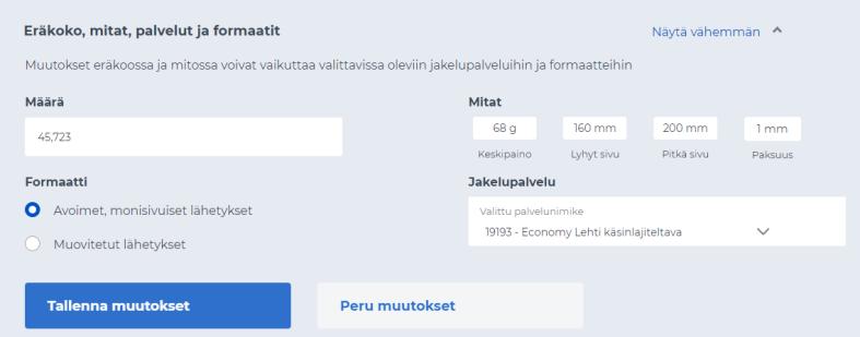 Tietojen tarkastus ja tilauksen hyväksyminen Pääset tarkastelemaan ja muokkaamaan tilauksen