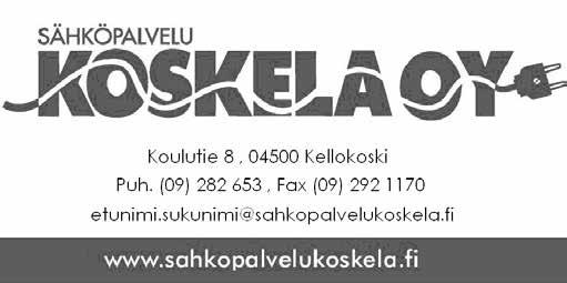 fi Kellokoski - Kaivuutyöt ja maanajot - Puiden kaato, puiden/risujen ajo - Pihojen ja teiden lumen auraus Olli Rautasuo, Ohkola puh. 040 5936234 KOULUTETTU KIROPRAKTIKKO SAMPO LAISI D.C.