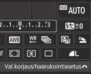 Q Kuvaustoimintojen pikavalinta Voit valita ja asettaa kuvaustoimintoja suoraan LCD-näytössä. Tätä kutsutaan pikavalinnaksi. 1 Paina <Q>-painiketta (7).