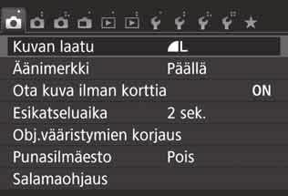 d Kosketusnäytön käyttäminen Vetäminen Valikkonäyttö (esimerkkinäyttö) Vedä sormeasi LCD-näytöllä.