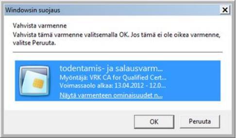 Yleistä kirjautumisesta Käyttöliittymään kirjaudutaan käyttäen varmennekorttia ja mpollux DigiSign Client kortinlukijaohjelmistoa