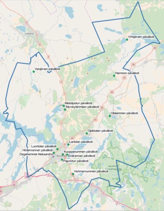 Vihdin päiväkodit ja koulut. Lähde: Vihdin kunta Koulukuljetuskustannukset ovat Vihdissä hieman keskivertoa kuntaa suuremmat. Kuljetettavia oppilaita oli vuonna 2017 noin 1200.