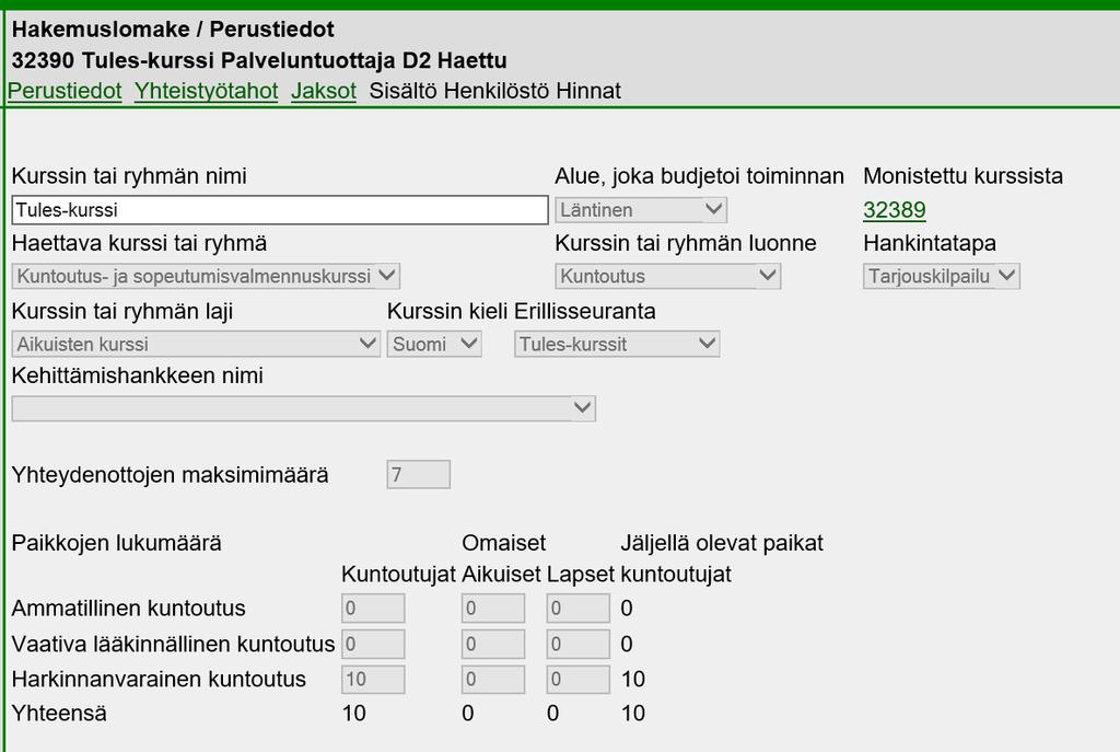 12 3 Kuntoutuskurssijärjestelmän ekstranetin kortit 3.