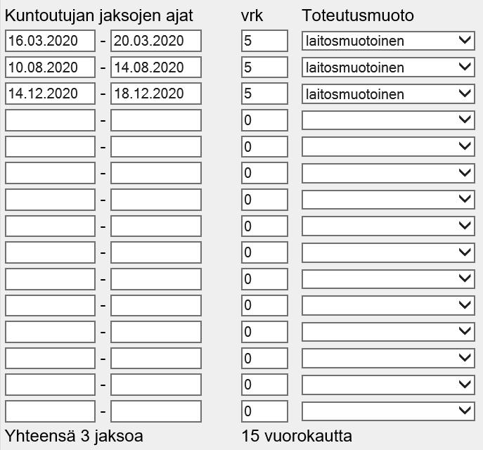 Seuraavaksi on esimerkkejä kursseista, jossa