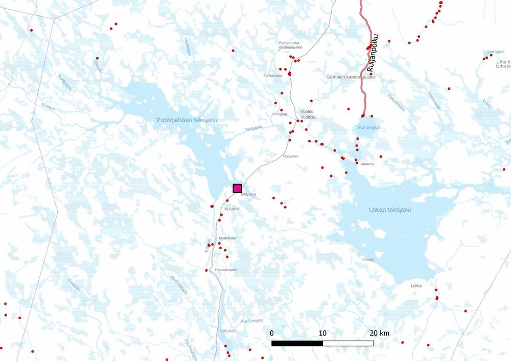 240-265 m mpy Koordinaattijärjestelmä: ETRS-TM35 FIN -tasokoordinaatisto Aiemmat löydöt: - Inventointilöydöt: Aiemmat tutkimukset: lähialueella: 1967 Timo Miettinen ja Pekka Miettinen, inventointi,