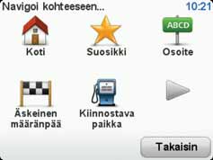 : Navigaattorin painikkeet näytetään täysissä väreissä, paitsi jos painike ei ole juuri käytettävissä.