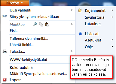 2.1.4 Toimintoja Selaimen yläpalkissa on erilaisia toimintoja, jotka auttavat selaimella työskentelyä. Niitä oppii käyttämään nopeasti kokeilemalla.