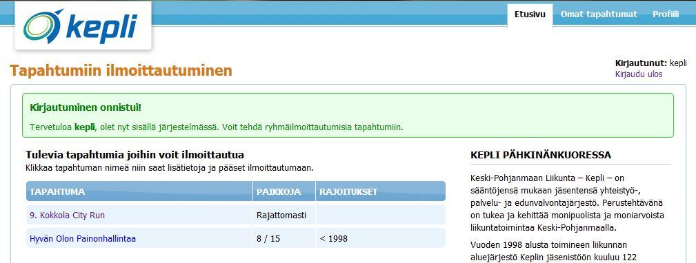 Klikkaa tapahtuman 9.