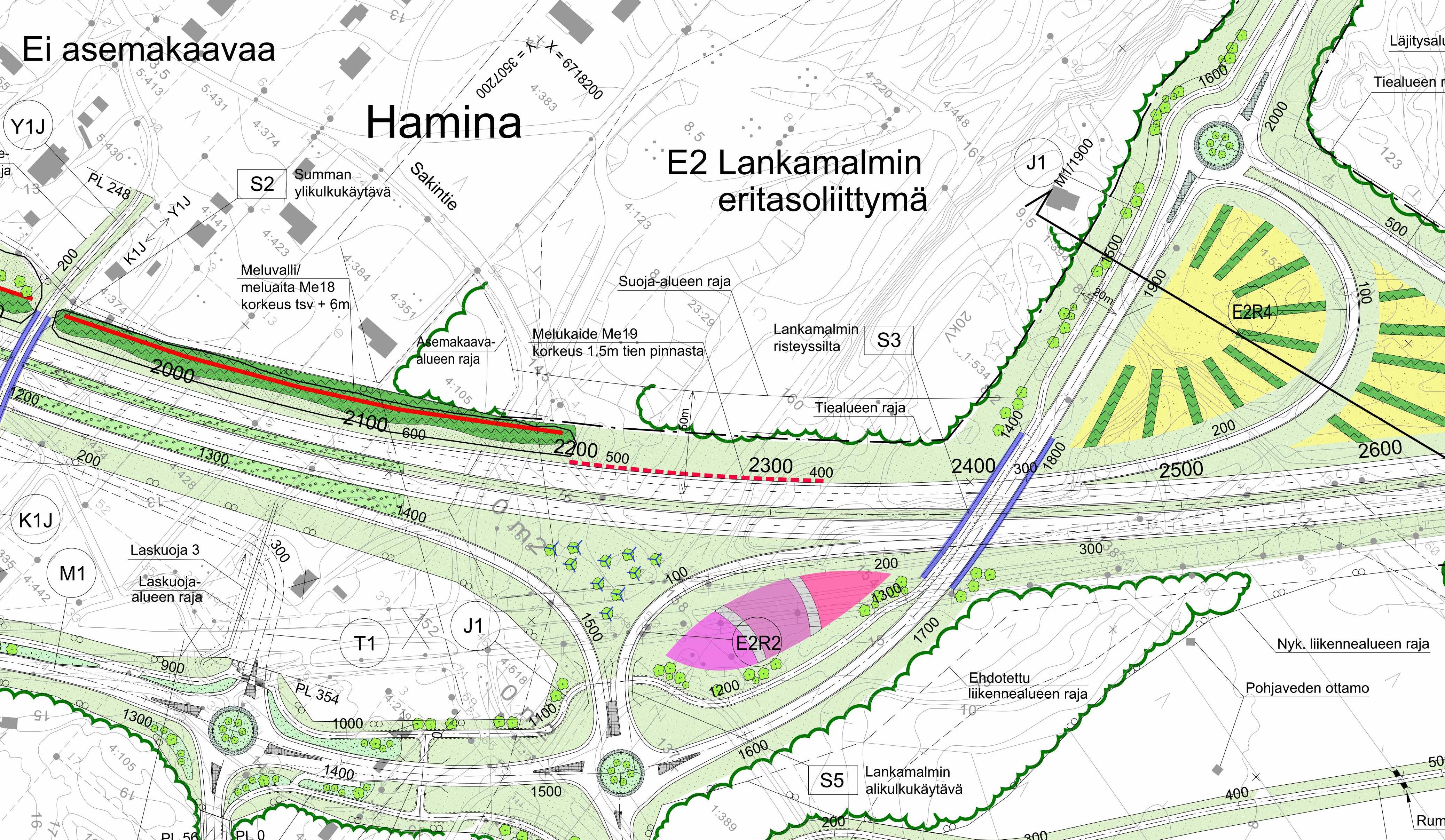 66 Tiesuunnitelmavaiheen asiakirjat - Sisältö ja esitystapa TIESUUNNITELMAN SISÄLTÖ 3 Merkittävien siltojen ja tukimuurien ympäristökuvat Kaikista silloista laaditaan pääpiirustus.