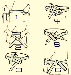 Vyön eli obin solmiminen: Luvut 1 10 japaniksi 1 = itchi 2 = ni 3 = san 4 = shi 5 =