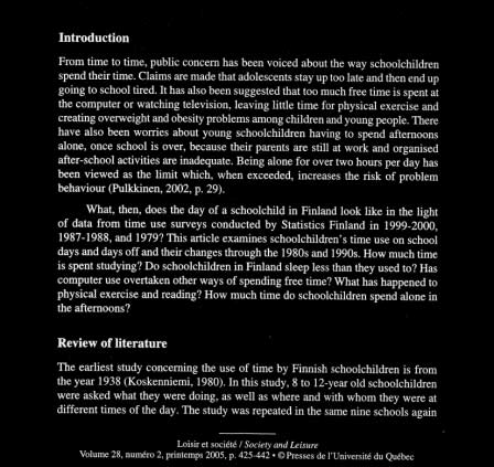Artikkeli V Pääkkönen, Hannu (2005) What do schoolchildren in Finland do with