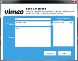 6. Tuotos videoita ja kuvia! lähettäminen E-mail Jos olet valinnut "Lähetä sähköpostia, kun lataaminen on valmis, viesti avautuu.