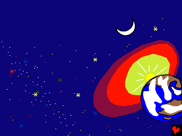 Sitten Jumala teki auringon, kuun ja niin paljon tähtiä, ettei