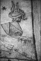 68 Kuva 14: Martin Skytten vaakuna ja fragmentaarinen nimi, 1470. Kalkkimaalaus. Kalannin kirkon eteläseinän ensimmäisen holvivälin ikkunasyvennys. Kuva: Tuija Tuhkanen.