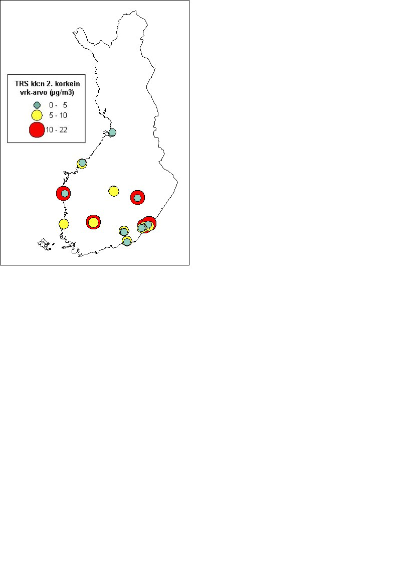 Liite 13. Ohjearvoon verrannolliset TRS-pitoisuudet v.