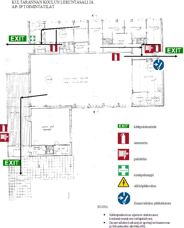 Kultarannan koulun sali ja aamu- ja iltapäivätoimintatilat Paikkakunta/lähiosoite: Naantali, Luonnonmaantie 138 (lukee keltaisessa kyltissä liikuntatilaan tullessa eteisessä)