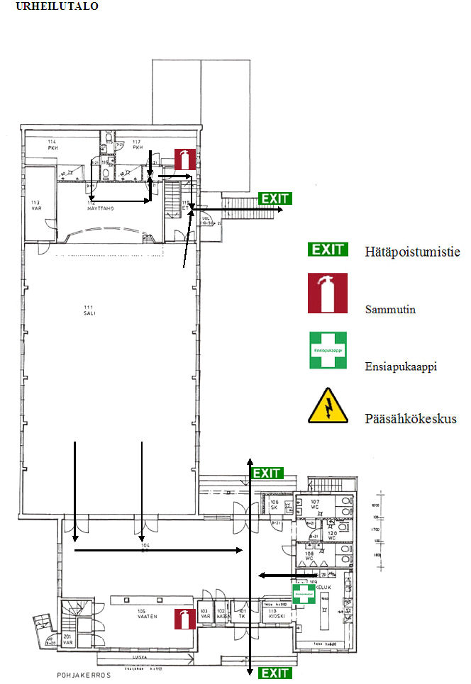 Kuparivuoren urheilutalo Paikkakunta/lähiosoite: Kuparivuorentie 1, 21100 Naantali Kerros/poistumistiemäärä: kaksi kerrosta, alaosassa sauna+sos.