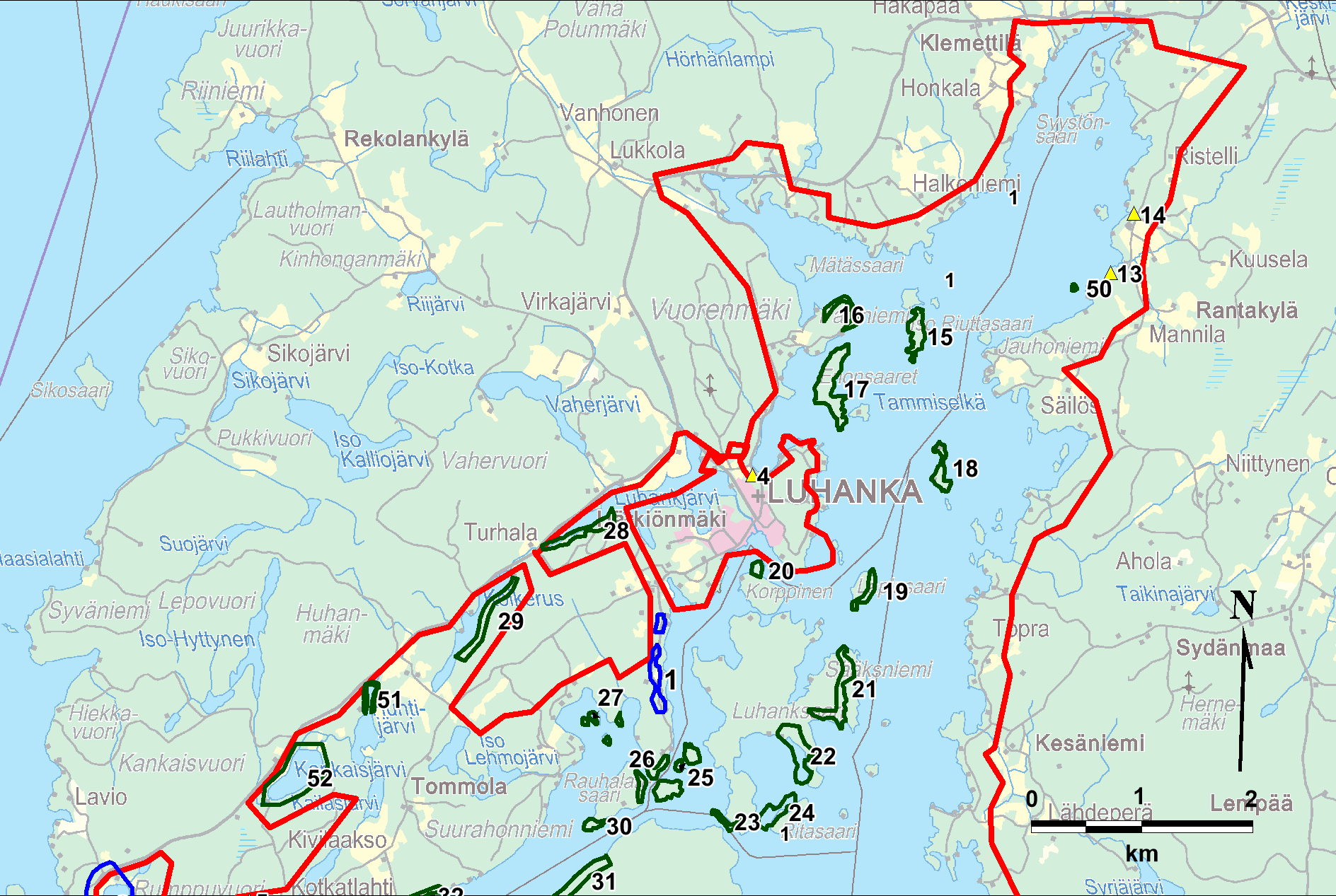 LIITE 2 (a). Selvitysalueen pohjoisosa.