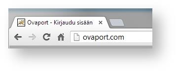 Kirjautuminen Verkko-osoite Kirjaudu Ovaport-palveluun siirtymällä