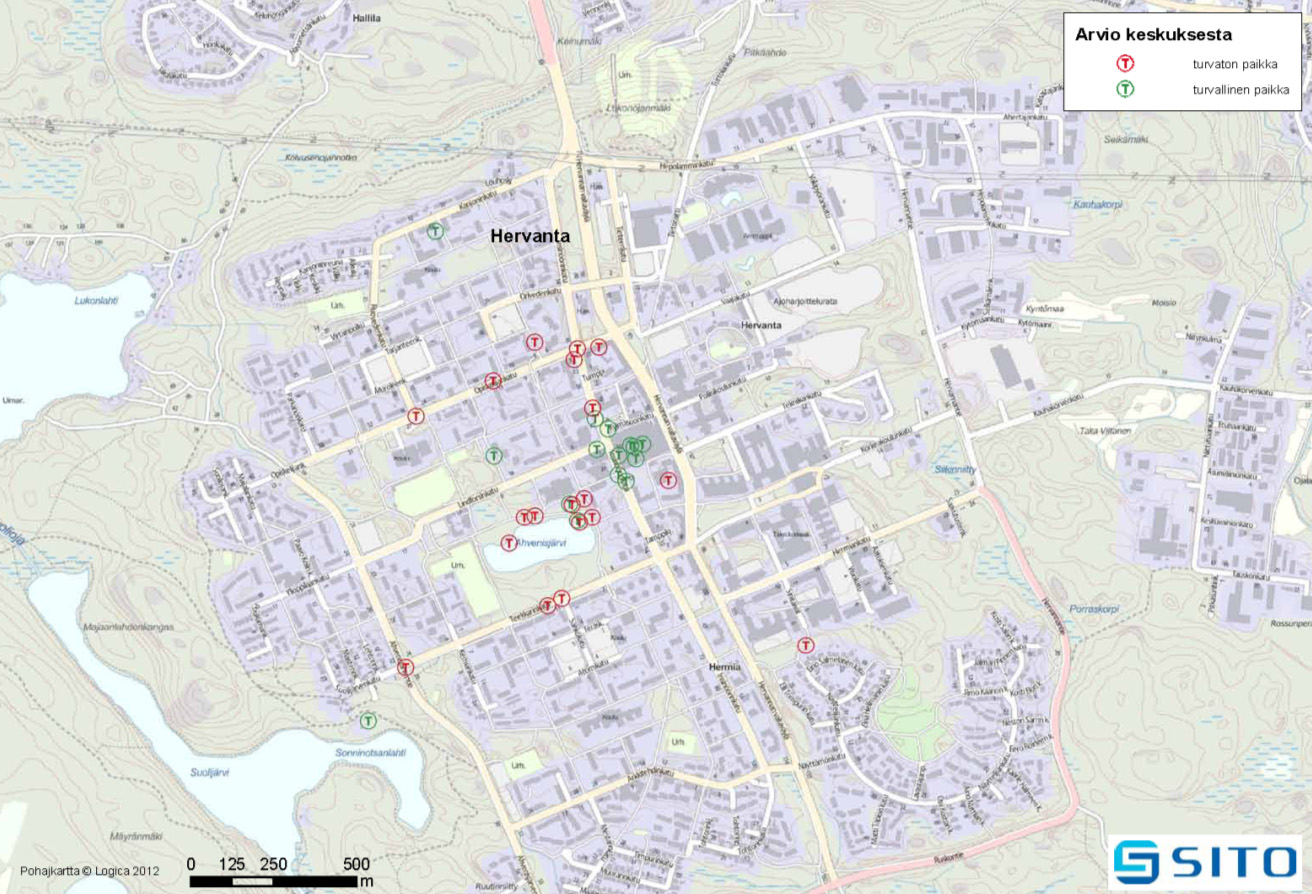 50 Turvallisuus Turvattomuuden tunnetta aiheuttavat pääsääntöisesti liikennejärjestelyt. Autoilijat mainitsevat vaikeaselkoisia liittymiä ja jalankulkijat turvattomat ylityskohdat.