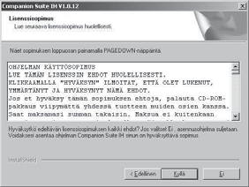 Kaikkien ohjelmien asentaminen Asenna ensin Companion Suite IH -ohjel- ja käynnistä tietokone sitten uudelleen. Æmisto Kytke monitoimilaite vasta sitten USB-kaapelilla tietokoneeseen.