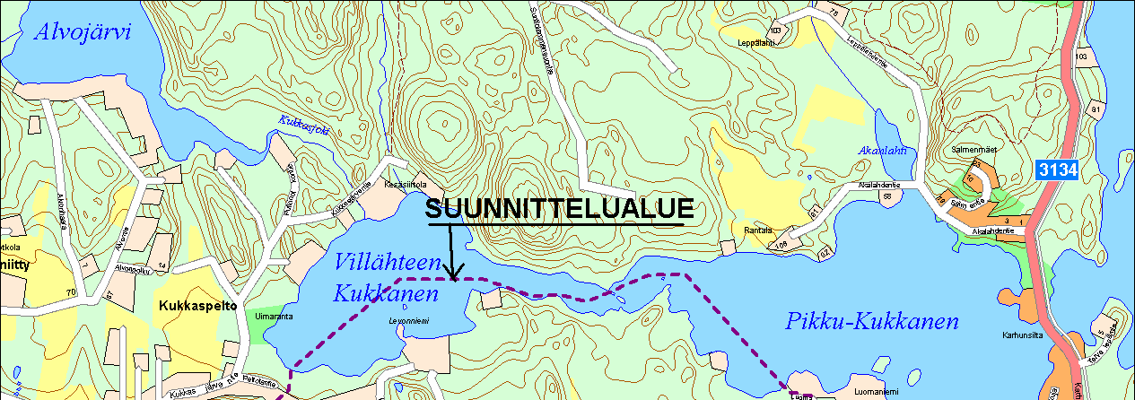 OSALLISTUMIS- JA ARVIOINTISUUNNITELMA TURPEENSALMEN ETELÄPUOLEN OSAYLEISKAAVA NASTOLAN KIRKONKYLÄ, OSAYLEISKAAVA Suunnittelualue Suunnittelualue sijaitsee