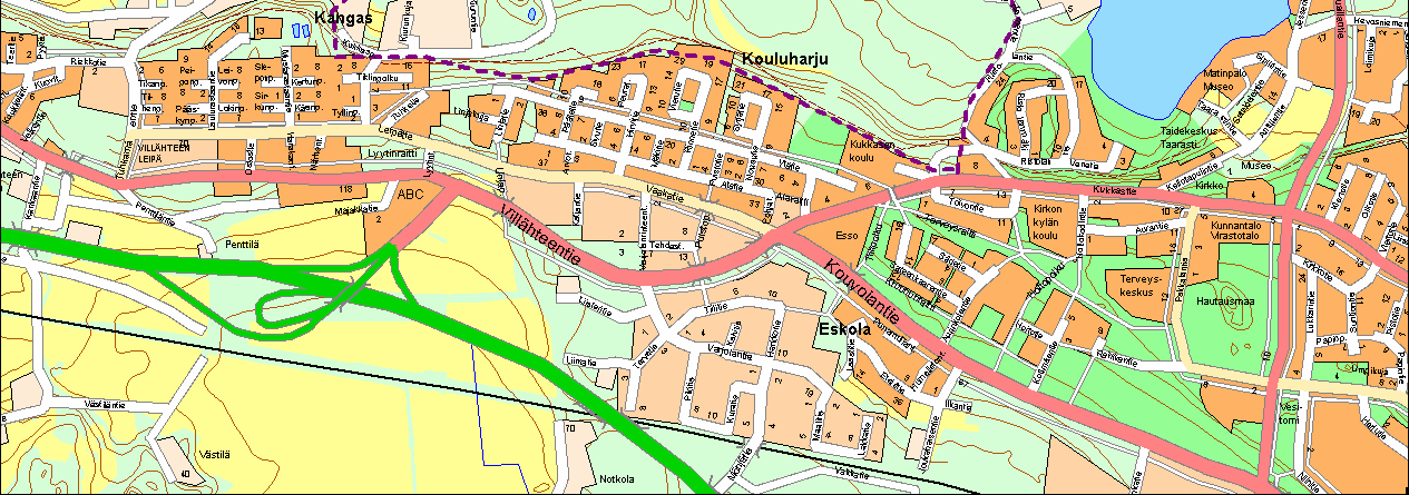 Alue rajoittuu pohjoisesta Villähteen Kukkasen ja Pikku-Kukkasen järviin sekä niiden väliin jäävään Turpeensalmeen.