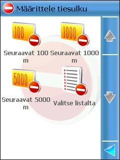 Valitse vältettävä matkaosuus: Seuraavat 100 %S/Seuraavat
