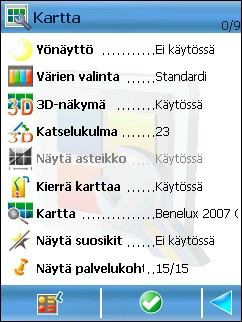 Valitse yleisten asetusten luettelosta Yksiköt. Voit vaihtaa yksikköä vieritysnäppäimellä.