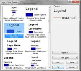 30 Kuva 31. Legend Properties: Items-välilehti. Kuva 32. Selitteen tyylin valitseminen Legend Item Selector -näkymässä. 5.